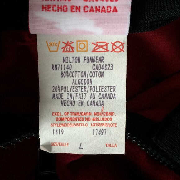 Milton Funwear Canada Mens Jacket Large Red Dreamcatcher Embroidery Full Zip - Picture 4 of 6